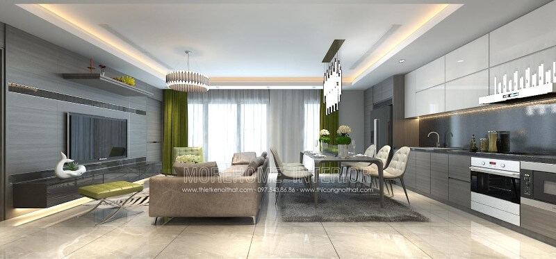 Trang trí nhà bếp cho chung cư cao cấp ấn tượng với mẫu tủ bếp hiện đại Tủ bếp hiện đại