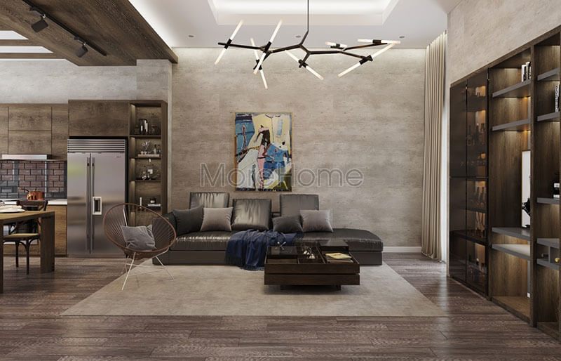 Mẫu sofa bọc da hiện đại với tông màu đen sẽ làm nên phong cách cho các phòng khách nhà phố, chung cư, biệt thự.